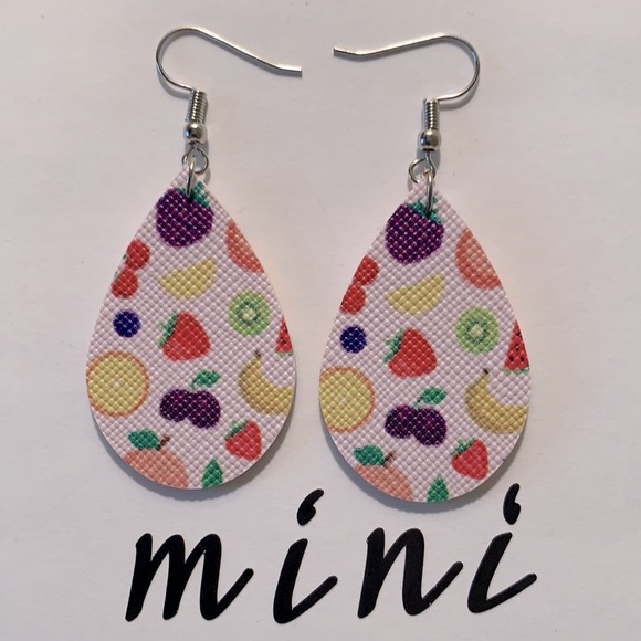 Jewelry - Mini Faux Leather Teardrop Earrings